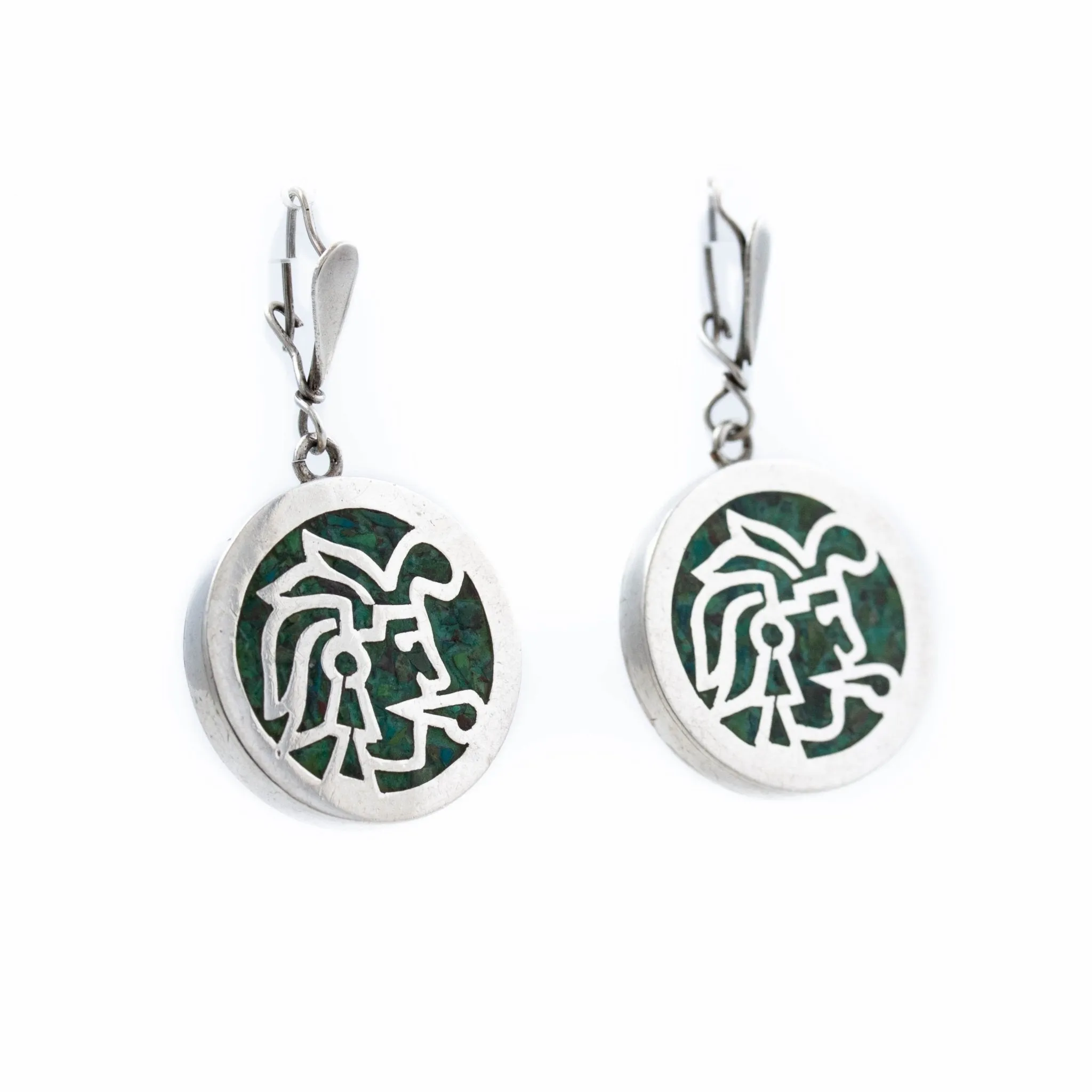 Green Chip Inlay Earrings