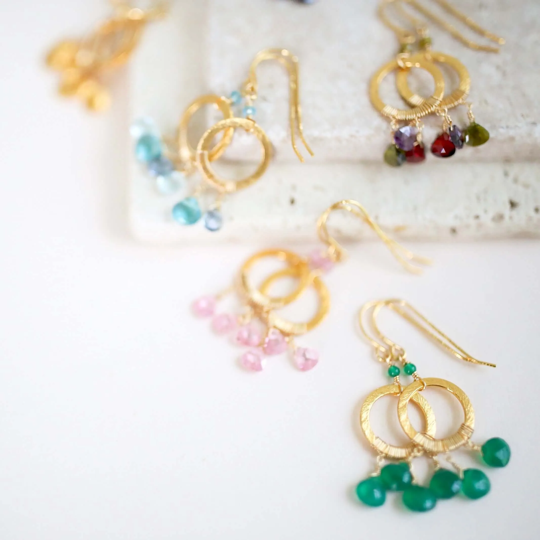 Green Onyx Mini Boho Earrings