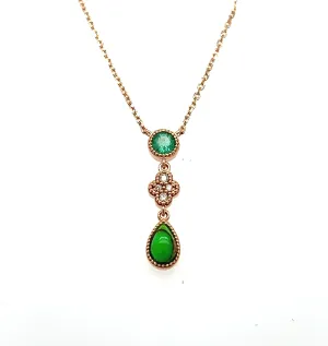 Green Turquoise & Emerald Pendant