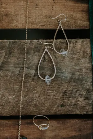 Elegant Herkimer Diamond Teardrop Earrings - Luxury High-Quality Jewelry
