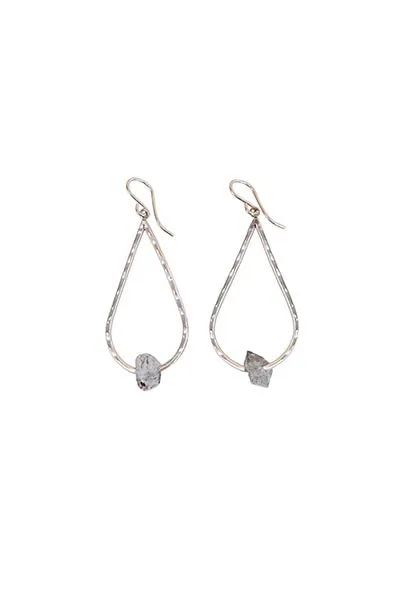 Elegant Herkimer Diamond Teardrop Earrings - Luxury High-Quality Jewelry