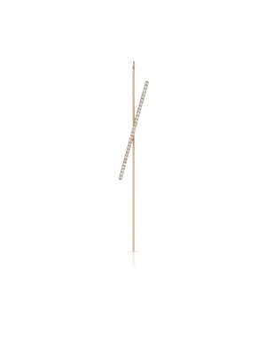 Horizon Needle, 14K Yellow Gold   Diamond Earring
