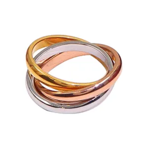Interlocking Rings rose gold, yellow gold and silver
