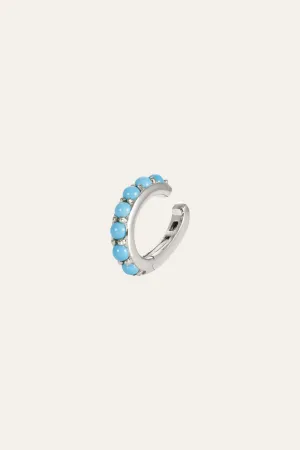 Jumbo turquoise stones sterling silver ear cuff