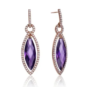 Louise Purple Oval Earrings