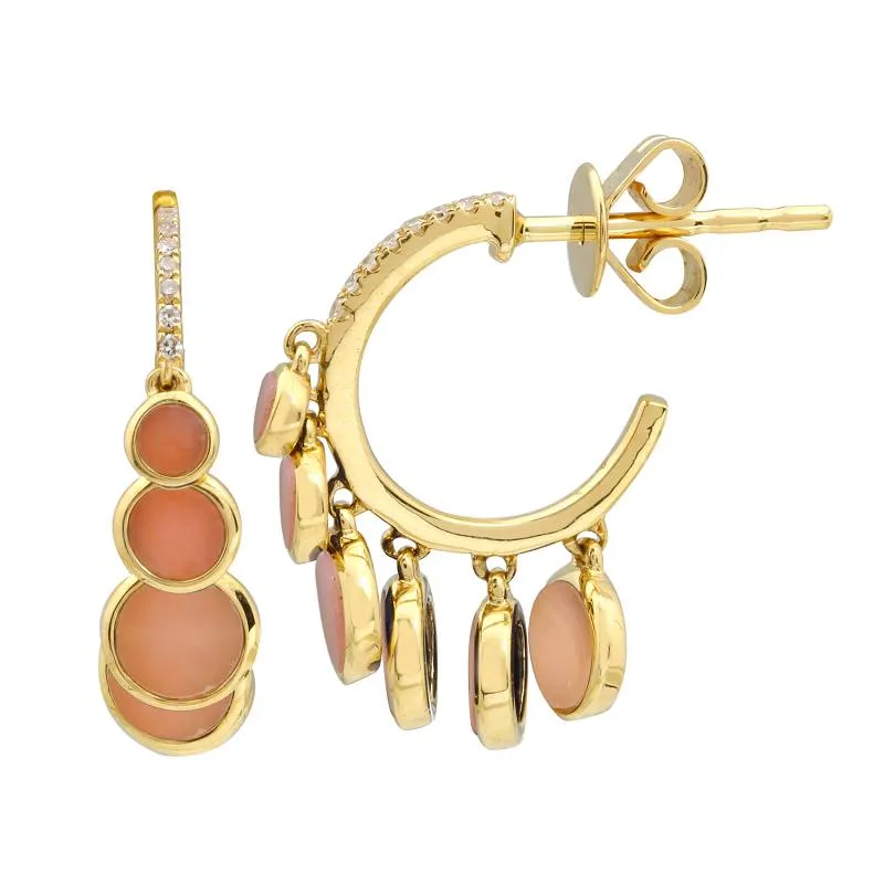 Mop Dangle Hoop Earrings