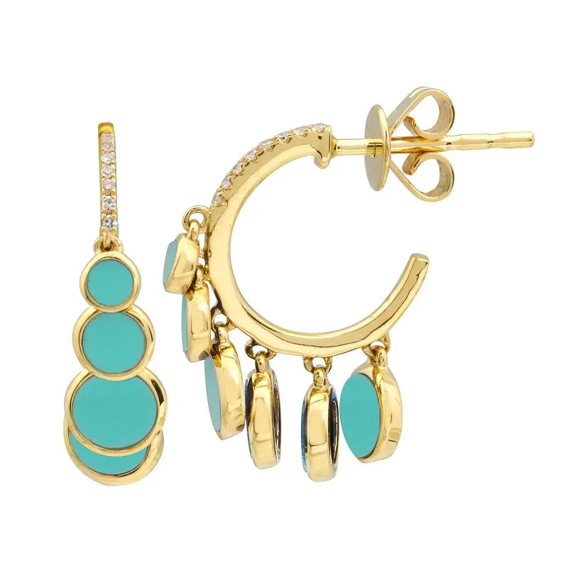 Mop Dangle Hoop Earrings