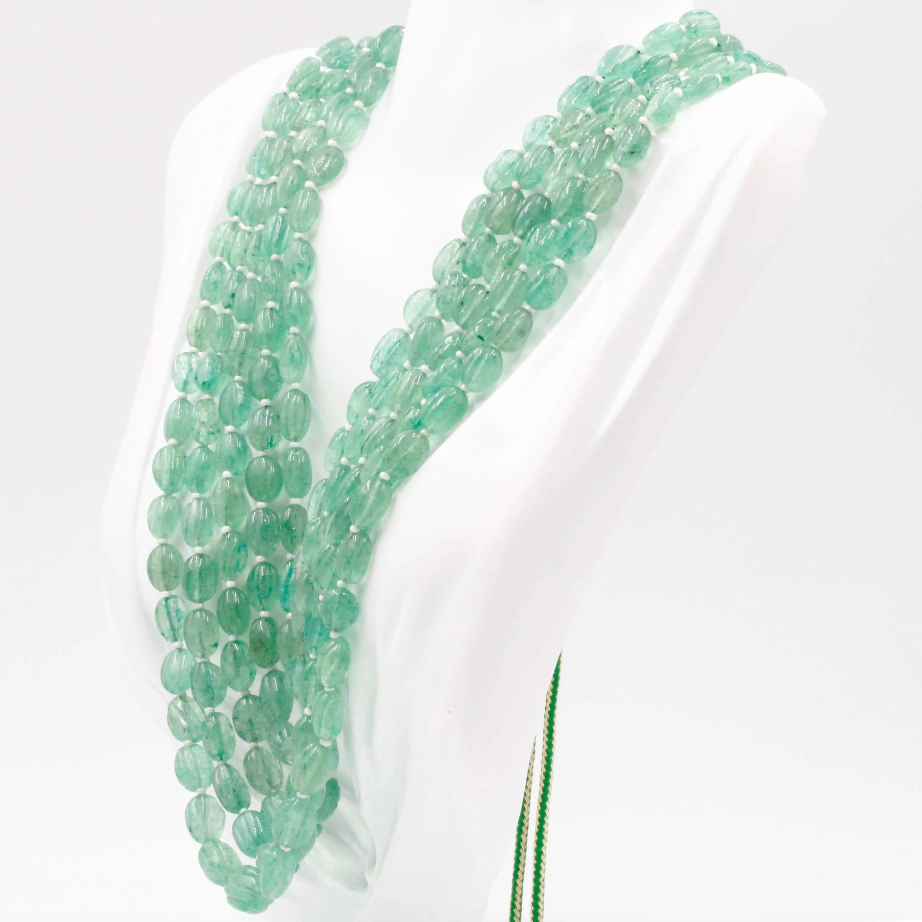 Natural Quartz Necklace Russian Emerald Quartz Beaded Gemstone Necklace Green Quartz Necklace Russian Emerald Quartz 675cts SKU 6142921