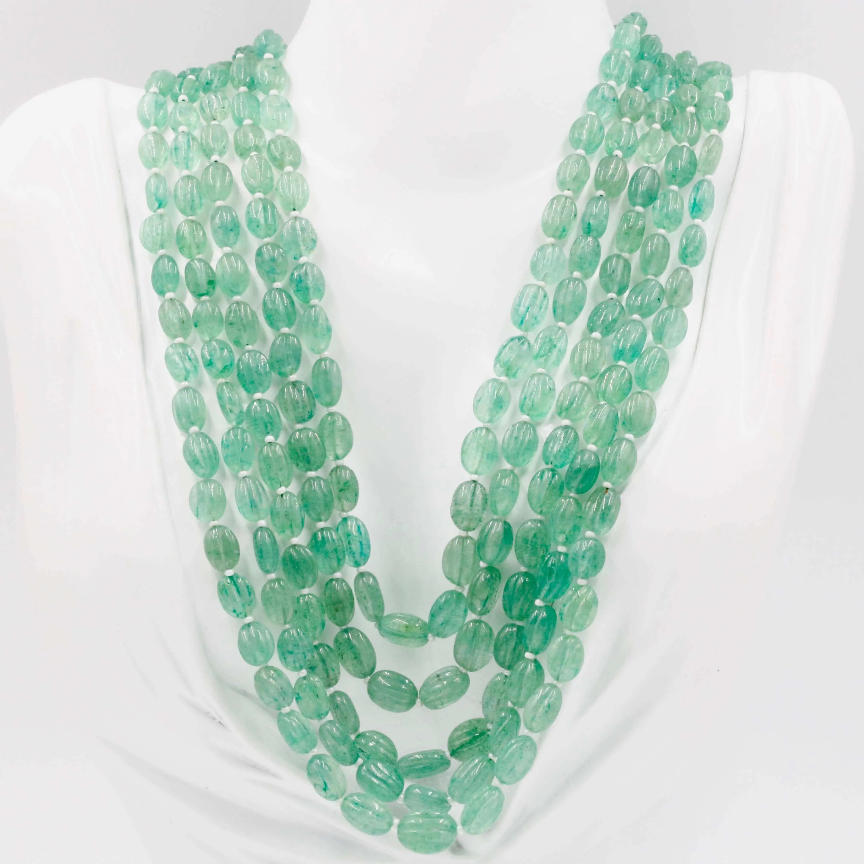 Natural Quartz Necklace Russian Emerald Quartz Beaded Gemstone Necklace Green Quartz Necklace Russian Emerald Quartz 675cts SKU 6142921