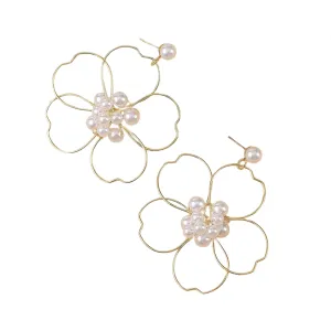 Pre Order: Pearl Woven Large Flower Earrings
