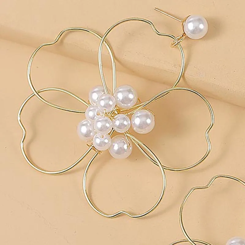 Pre Order: Pearl Woven Large Flower Earrings