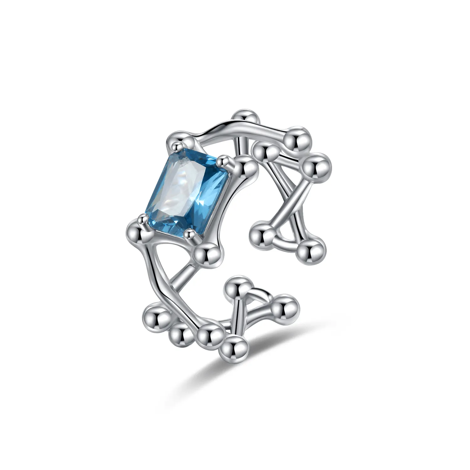 "Genetic Soulmate" DNA Open Sterling Silver Ring