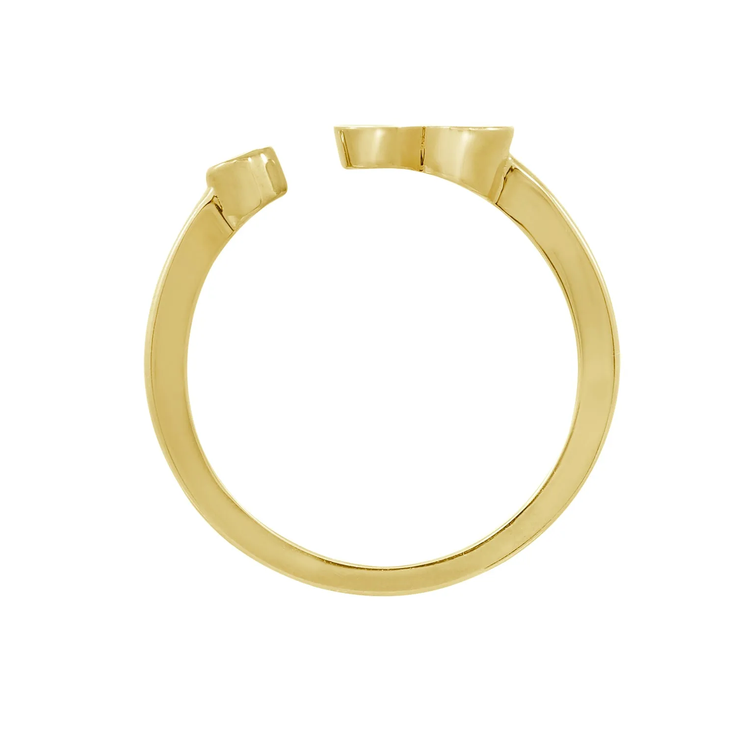 Red Enamel Heart Open Ring & Cubic Zirconia