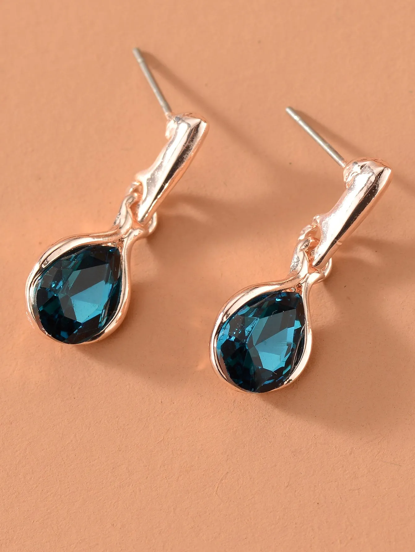 Rhinestone Water-drop Pendant Necklace & Drop Earrings Jewelry Set Jewelry Gift