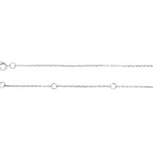 Rhodium-Plated Sterling Silver 1 mm Adjustable Diamond-Cut Cable 16-18" Chain