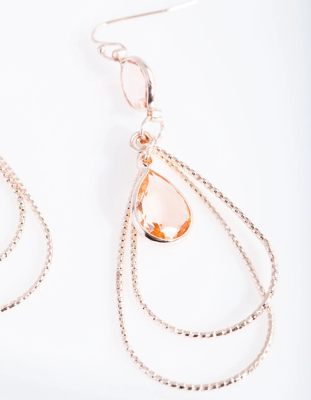 Rose Gold Textured Stone Earrings