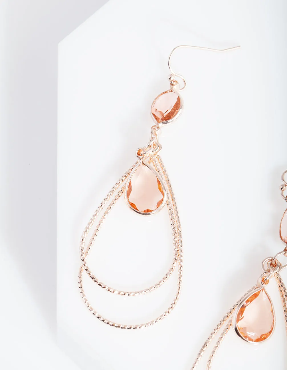 Rose Gold Textured Stone Earrings