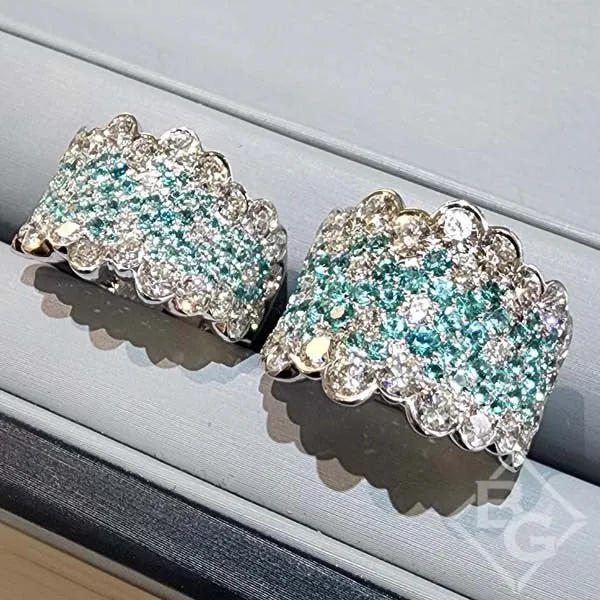 Exquisite Simon G. Blue Paraiba Tourmaline and Sparkling Pave Diamond Ring - Luxury Statement Jewelry
