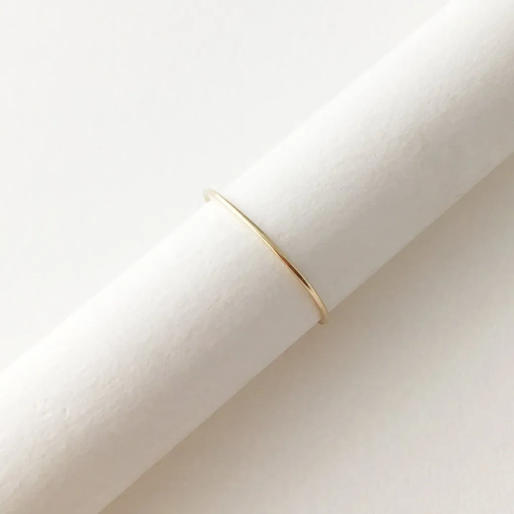 Skinny Stacking Ring, 14k Gold