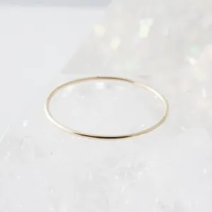 Skinny Stacking Ring, 14k Gold