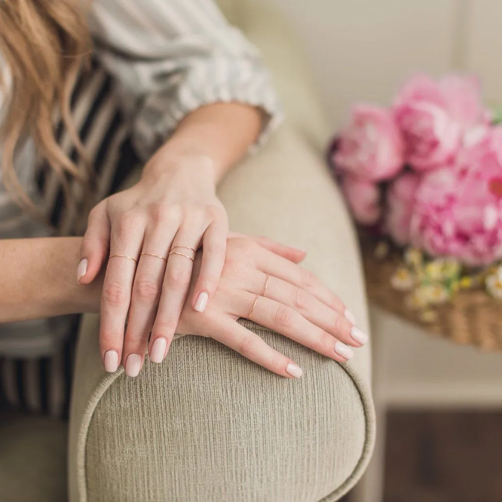 Skinny Stacking Ring, 14k Gold