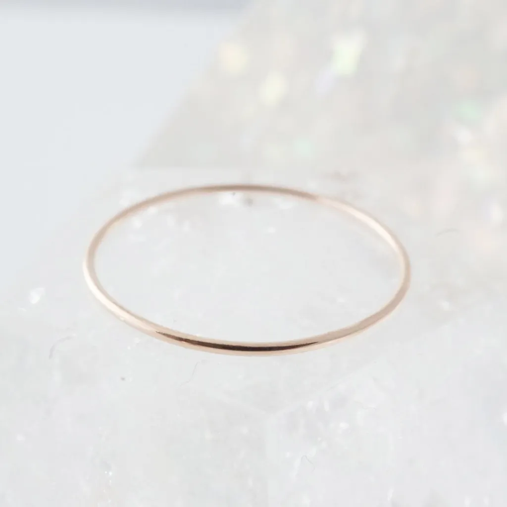 Skinny Stacking Ring, 14k Gold