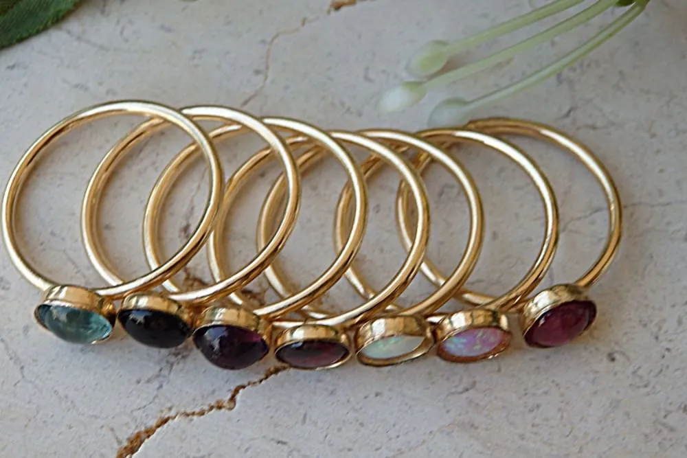 Stackable birthstone ring