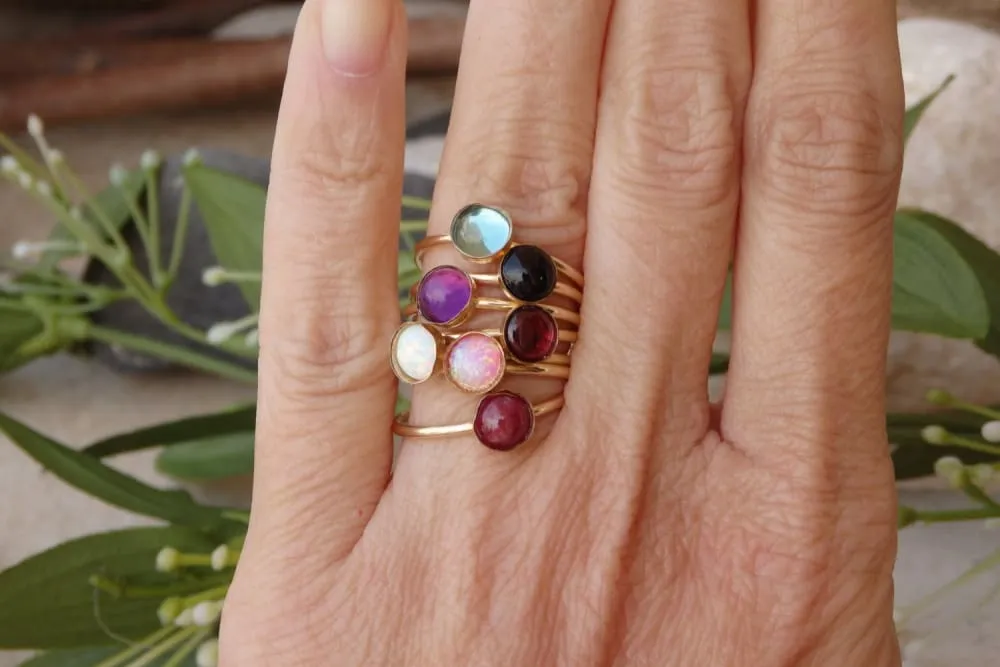 Stackable birthstone ring
