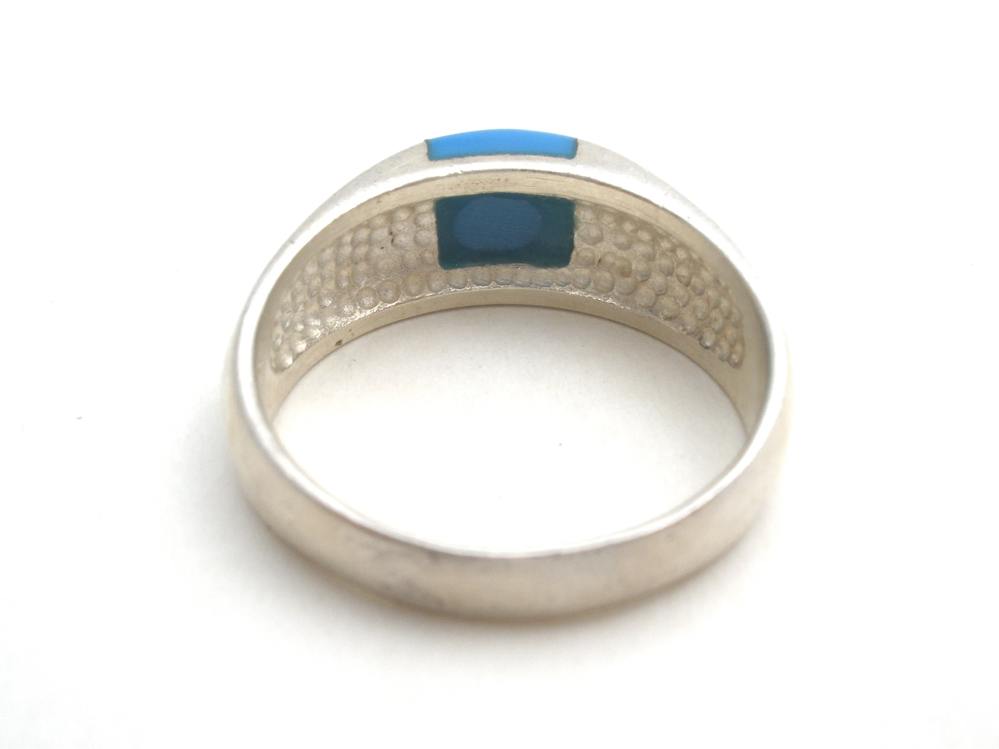 Sterling Silver Inlay Turquoise Ring Size 8.5