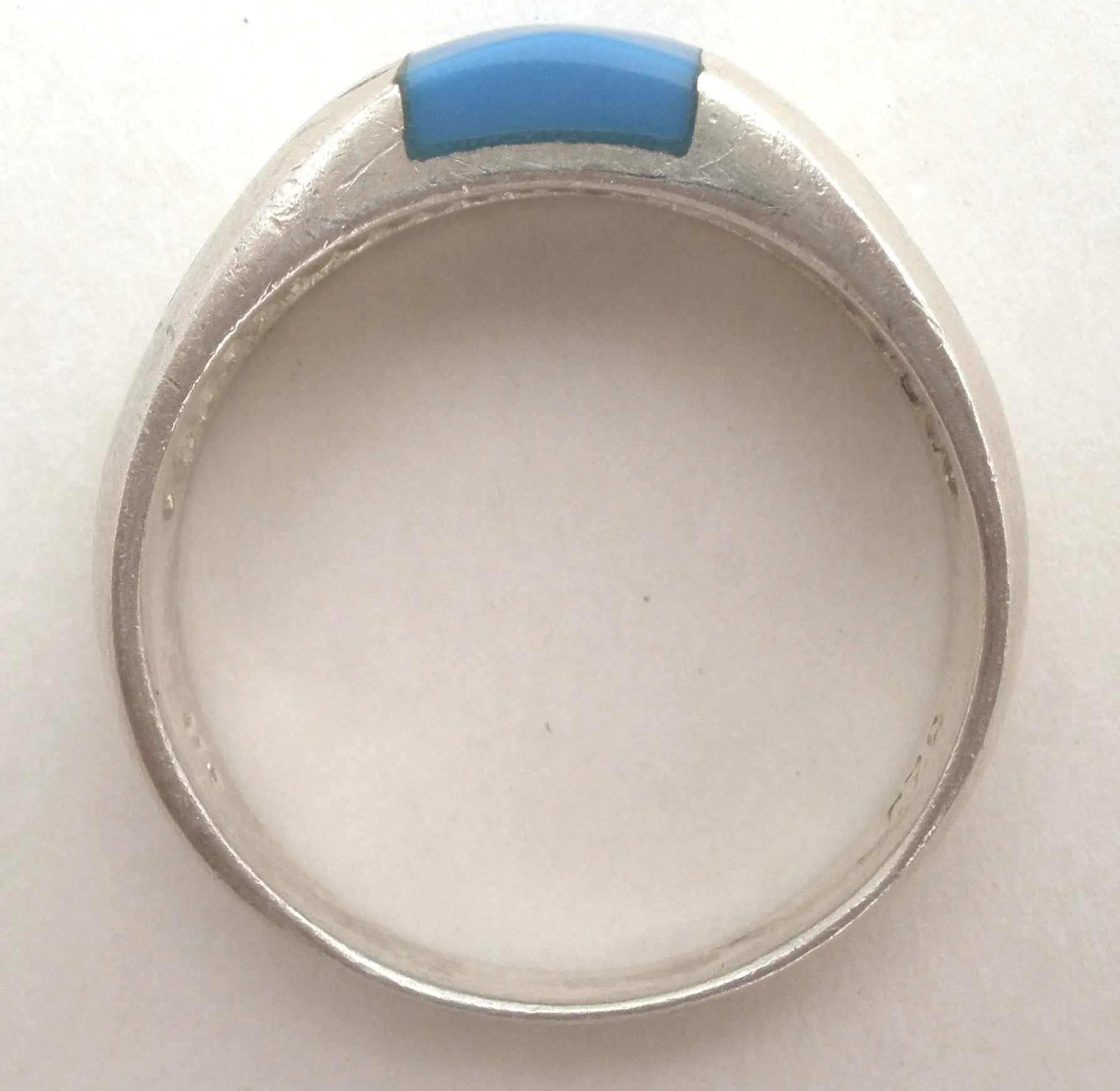 Sterling Silver Inlay Turquoise Ring Size 8.5