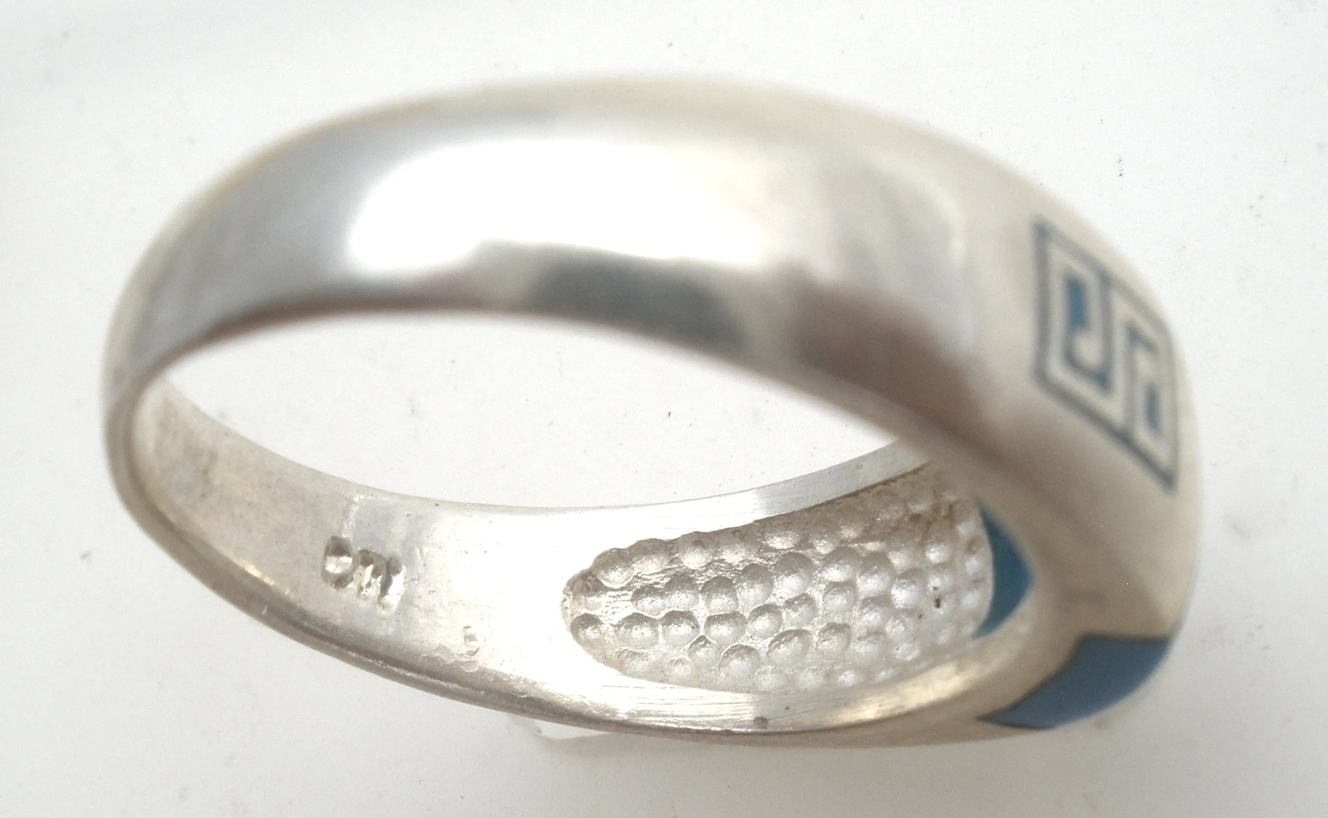 Sterling Silver Inlay Turquoise Ring Size 8.5