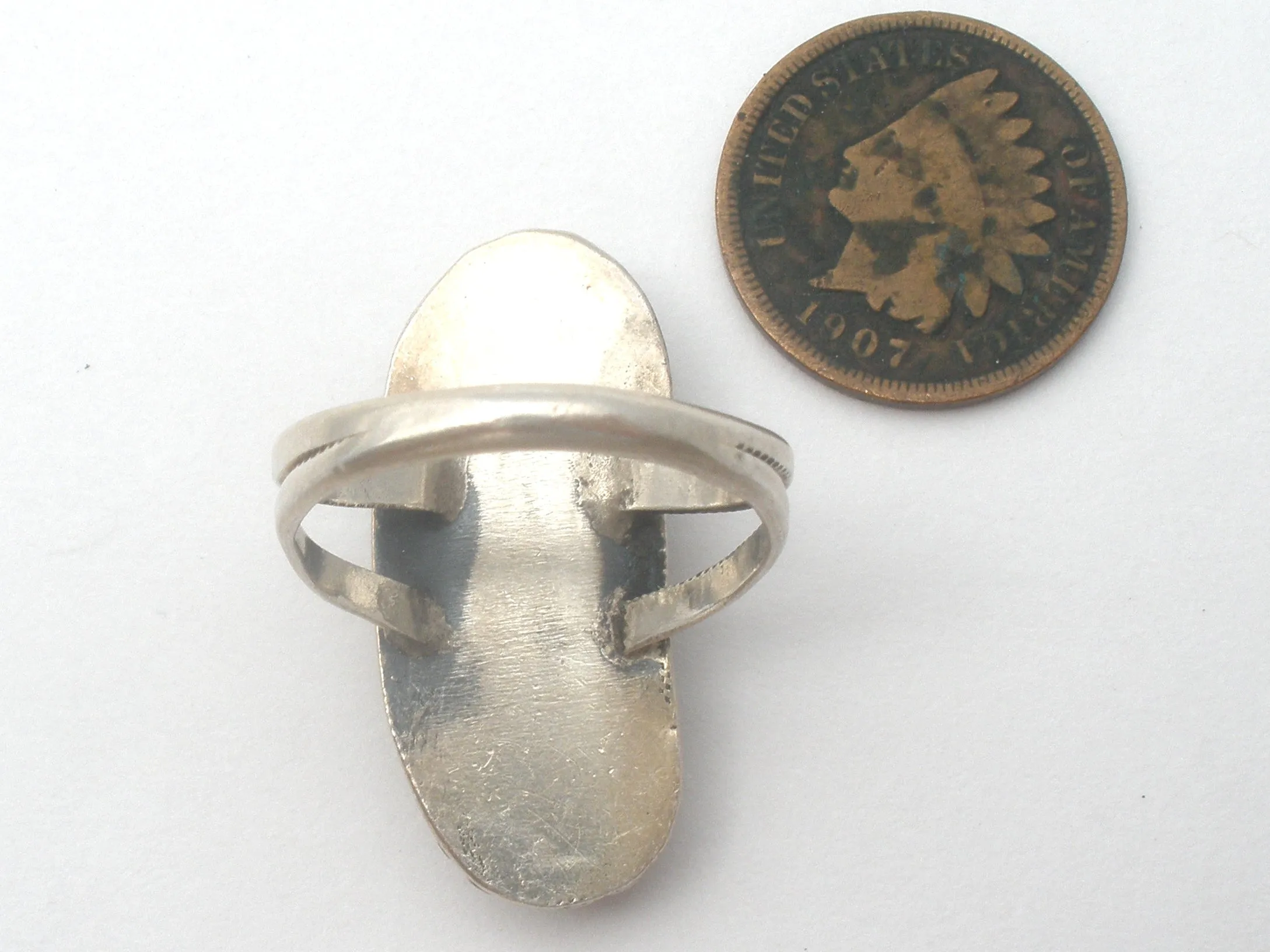 Sterling Silver Red Coral Ring Size 8