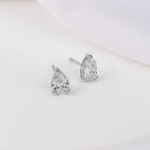 Teardrop Silver Stud Earrings