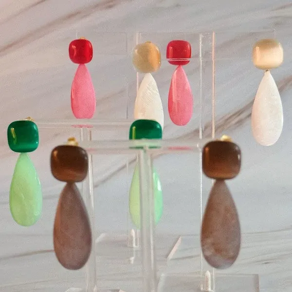 TEEK - Pastel Breeze Double Stone Earrings