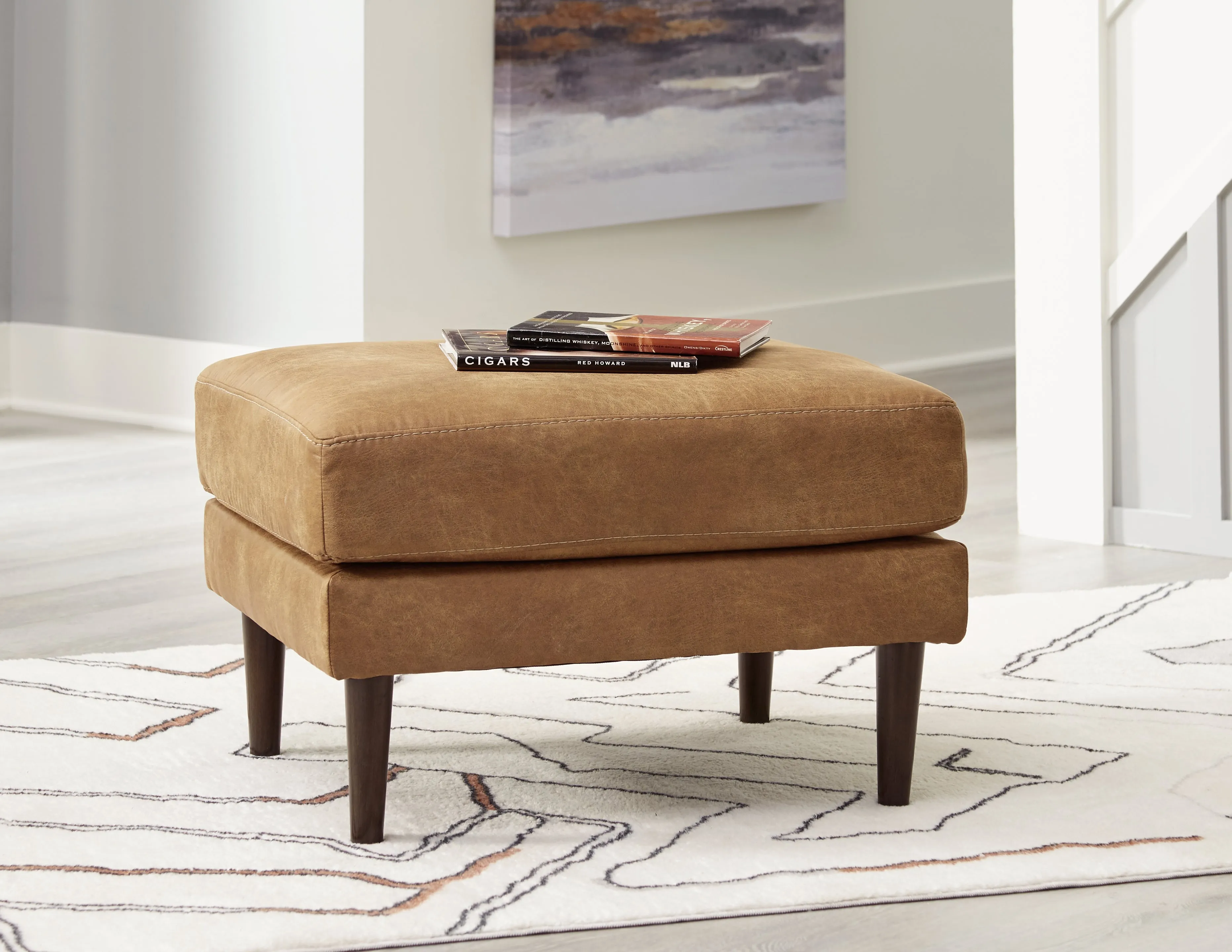 Telora Sofa, Loveseat, Chair and Ottoman in Caramel