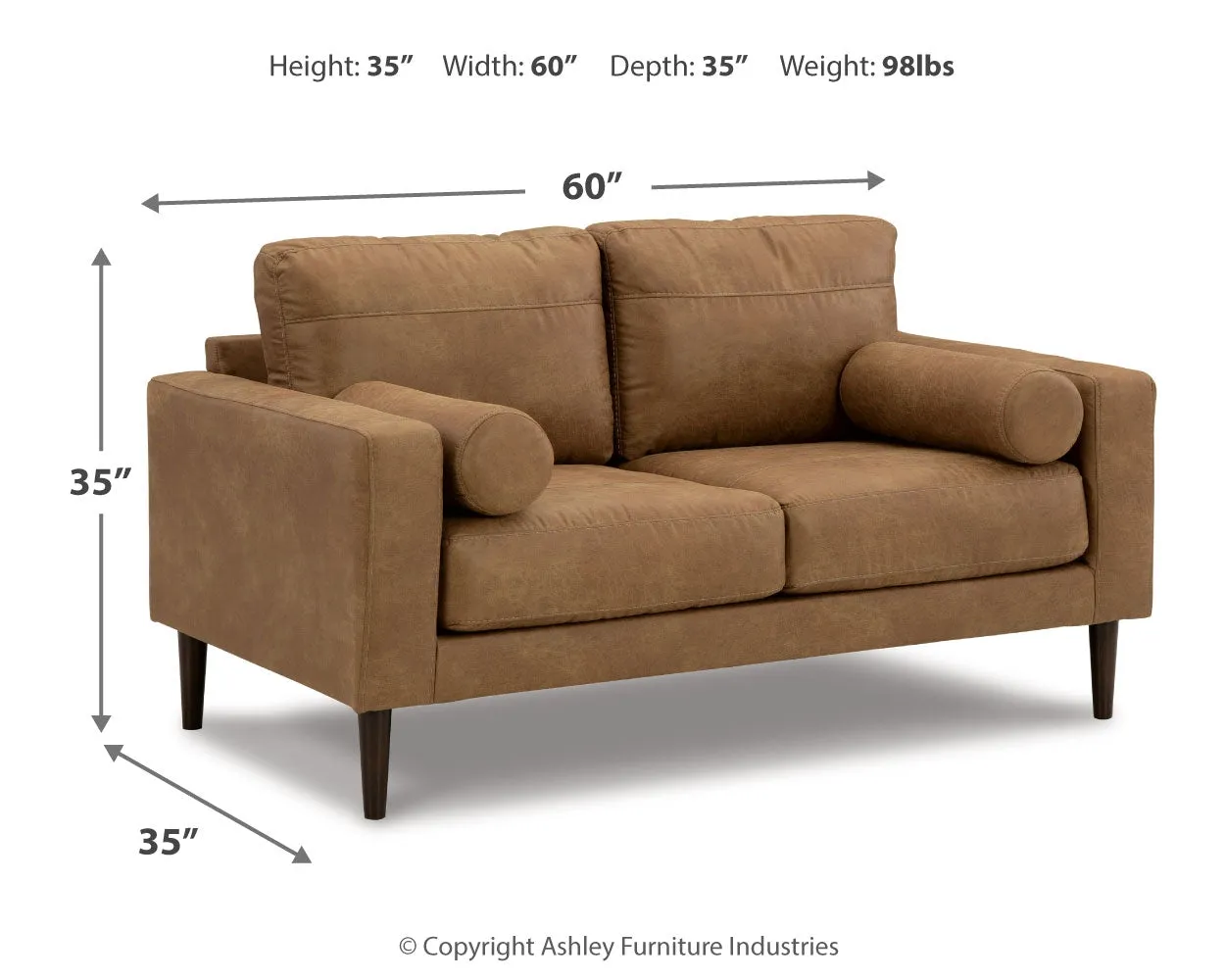 Telora Sofa, Loveseat, Chair and Ottoman in Caramel