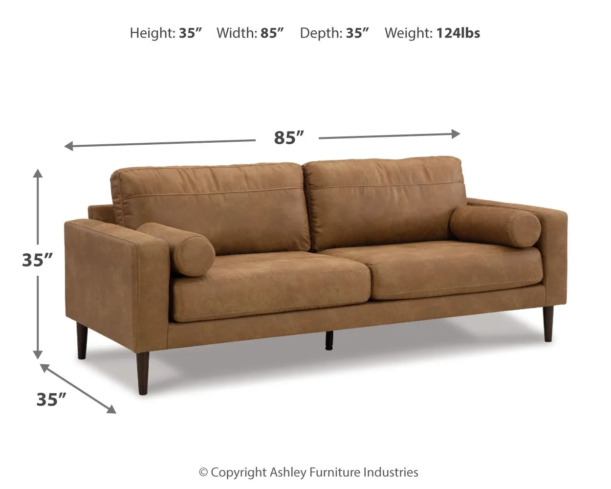 Telora Sofa, Loveseat, Chair and Ottoman in Caramel
