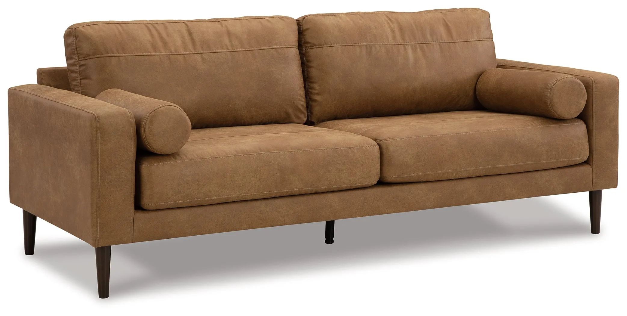 Telora Sofa, Loveseat, Chair and Ottoman in Caramel