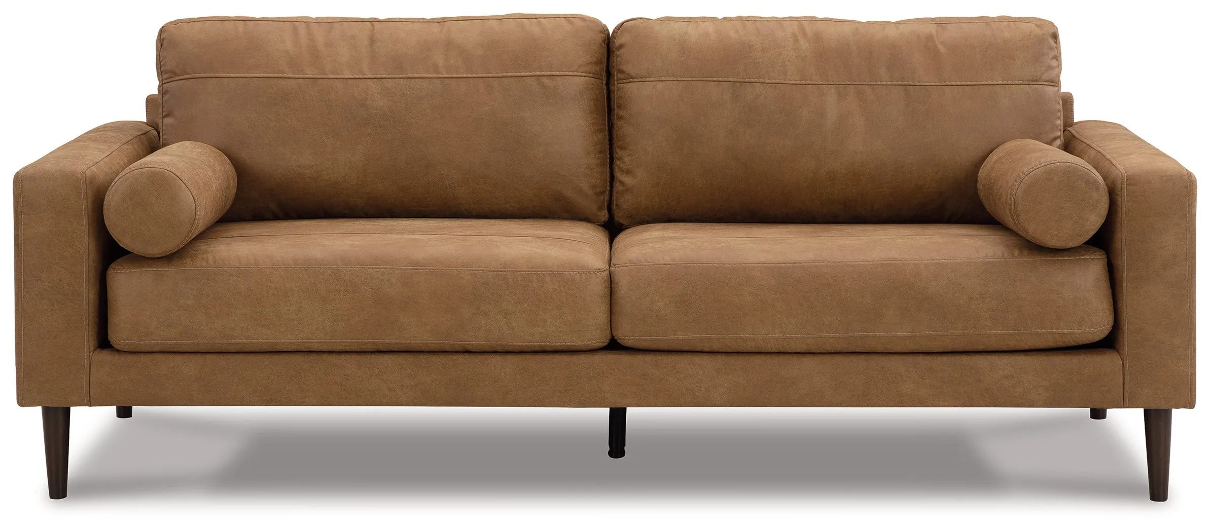Telora Sofa, Loveseat, Chair and Ottoman in Caramel
