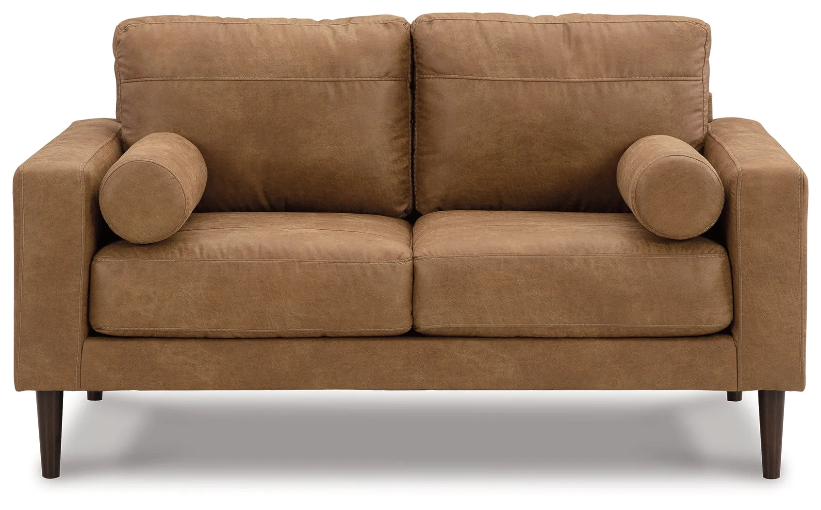 Telora Sofa, Loveseat, Chair and Ottoman in Caramel