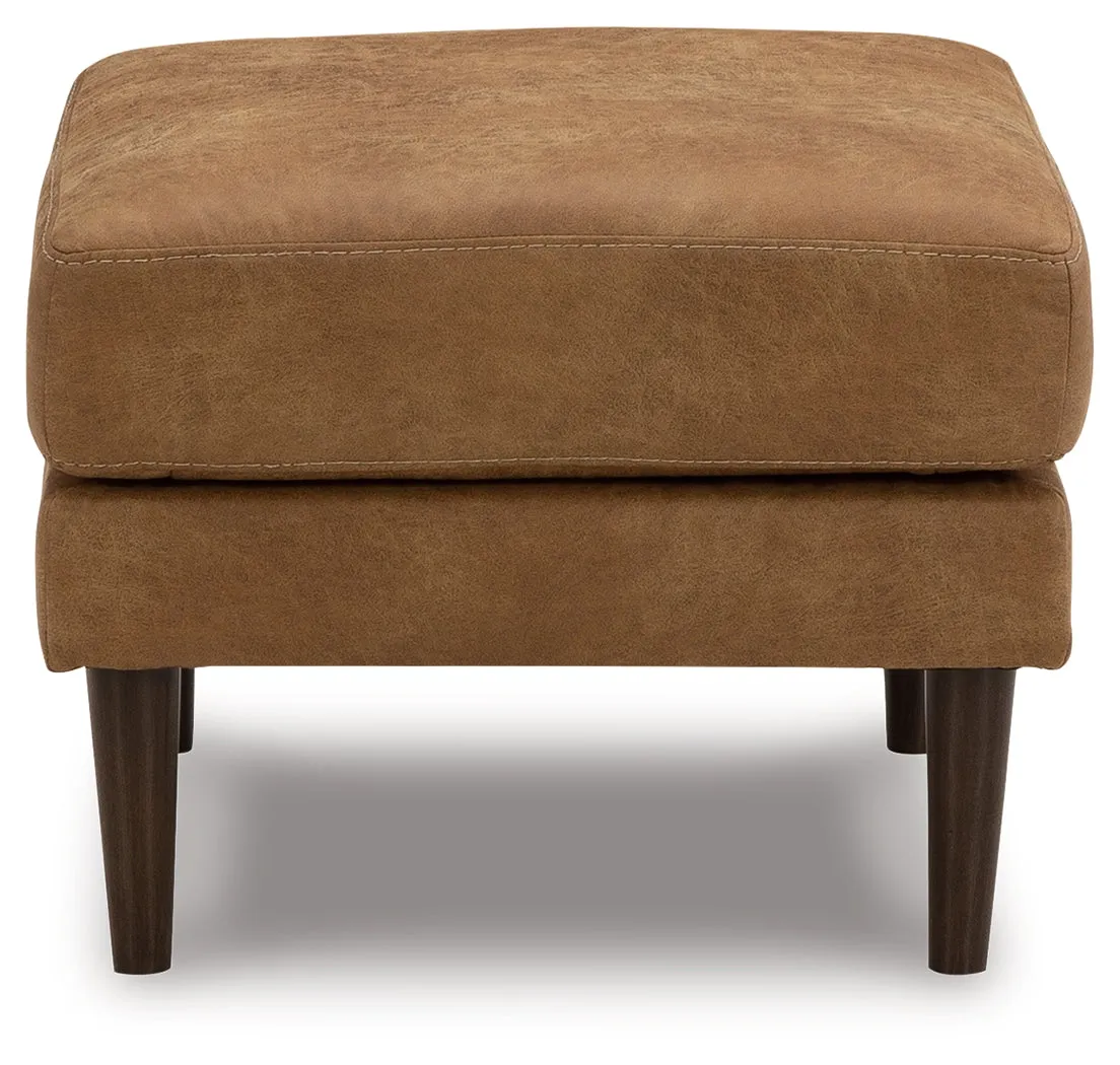 Telora Sofa, Loveseat, Chair and Ottoman in Caramel
