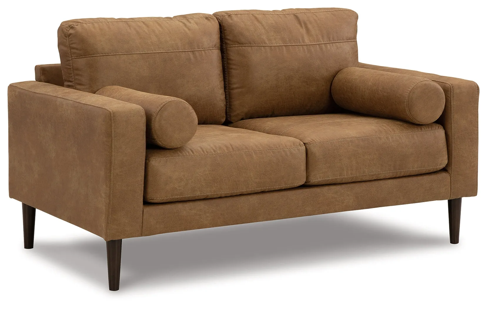 Telora Sofa, Loveseat, Chair and Ottoman in Caramel