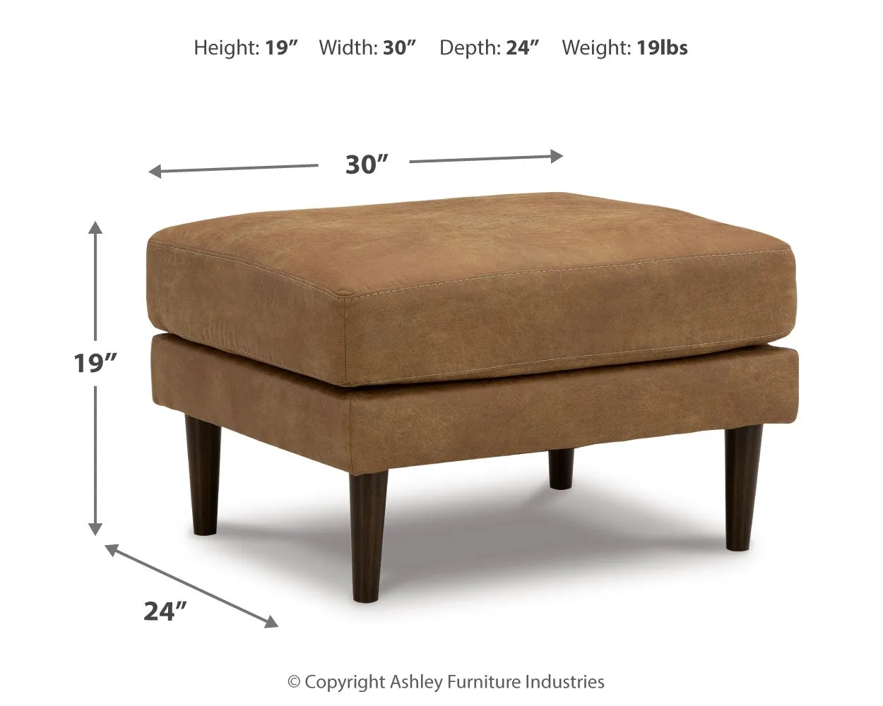 Telora Sofa, Loveseat, Chair and Ottoman in Caramel