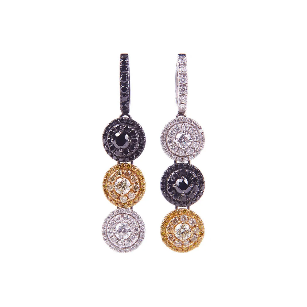 Three Color Drop Earrings