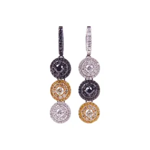 Three Color Drop Earrings