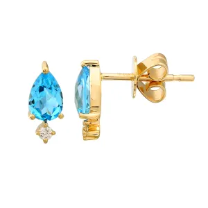 Topaz Pear Stud Earrings