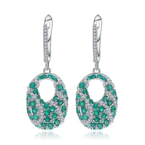 Women's Earring Green Agate Earring Agate band unique Sterling Silver Earring Green Agate Earring promise Earring SKU: 6142388